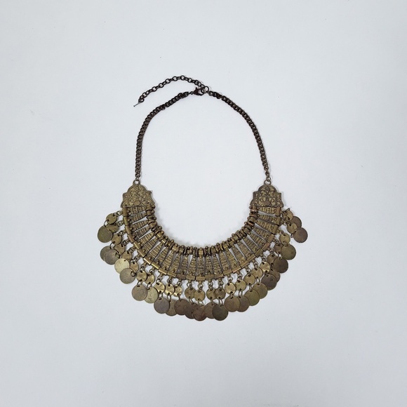 Vintage Gold Statement Necklace - Picture 1 of 8